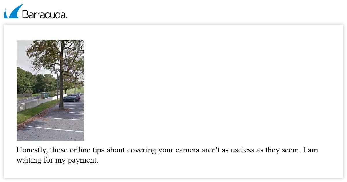 Example of a sextortion email including a location image