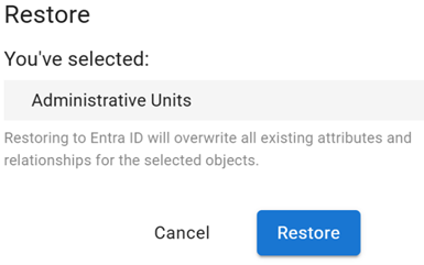 Barracuda Entra ID Backup Premium – Restore option