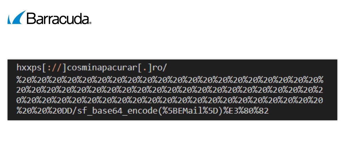 Example of a URL with a coded space