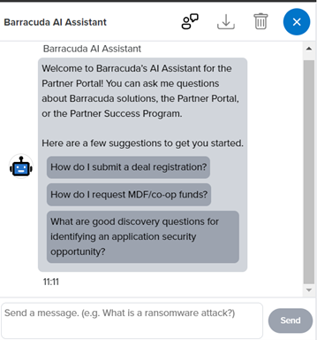 Screenshot of Barracuda AI Assistant