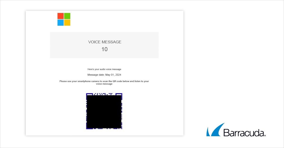 Example of Microsoft impersonated in QR code attack