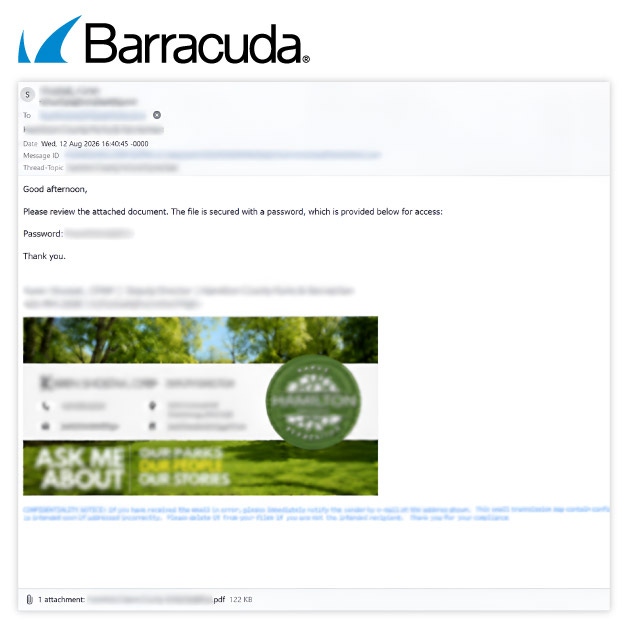 Example of an email used in a dual target email attacj