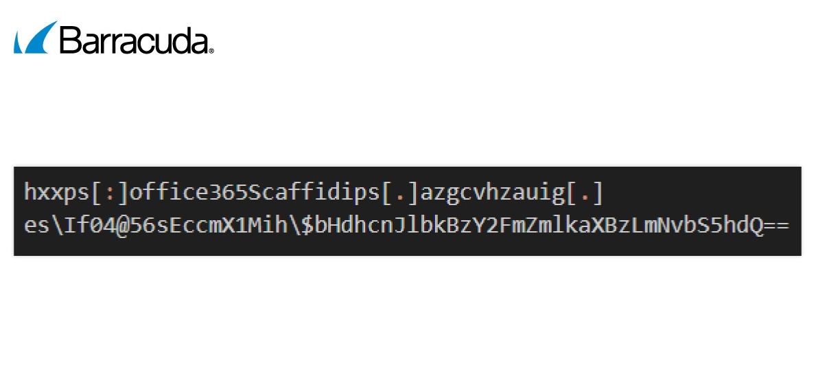 Example of a trick in a malicious link