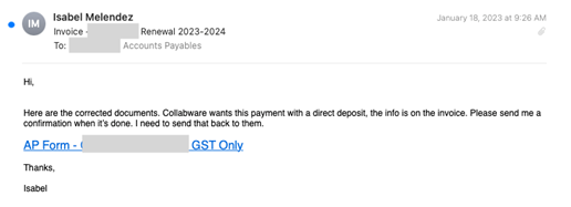 Example of a typosquatting attack