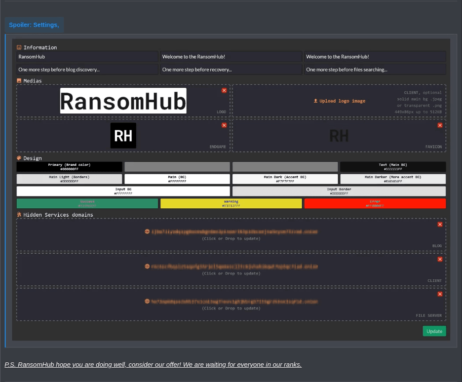 DragonForce portal made for RansomHub, via Guidepoint Security