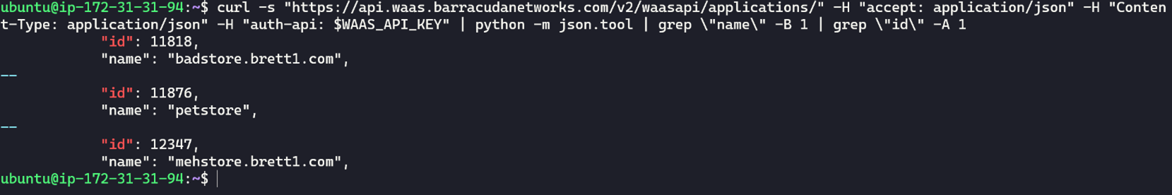 Barracuda WAF-as-a-Service REST API