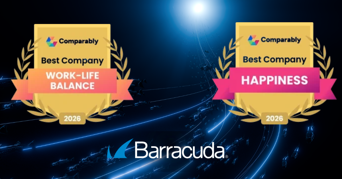 Barracuda wins Comparably awards for employee happiness and work-life balance